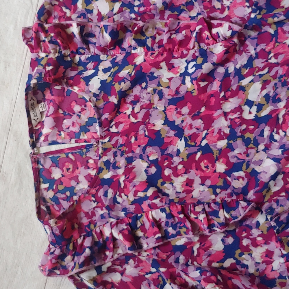 Nanette Lepore Ruffle Floral Pink Women's Top - Picture 5 of 11